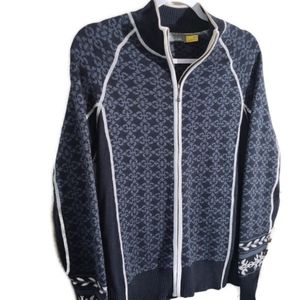 Cabela's Blue zip up Merino wool Medium sweater NWOT